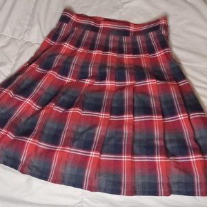 Vintage Wool Tracy Evans tartan plaid pleated skirt